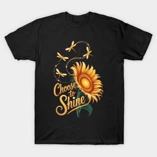 Dragonfly Flower Floral Teacher Growth Mindset T-Shirt
